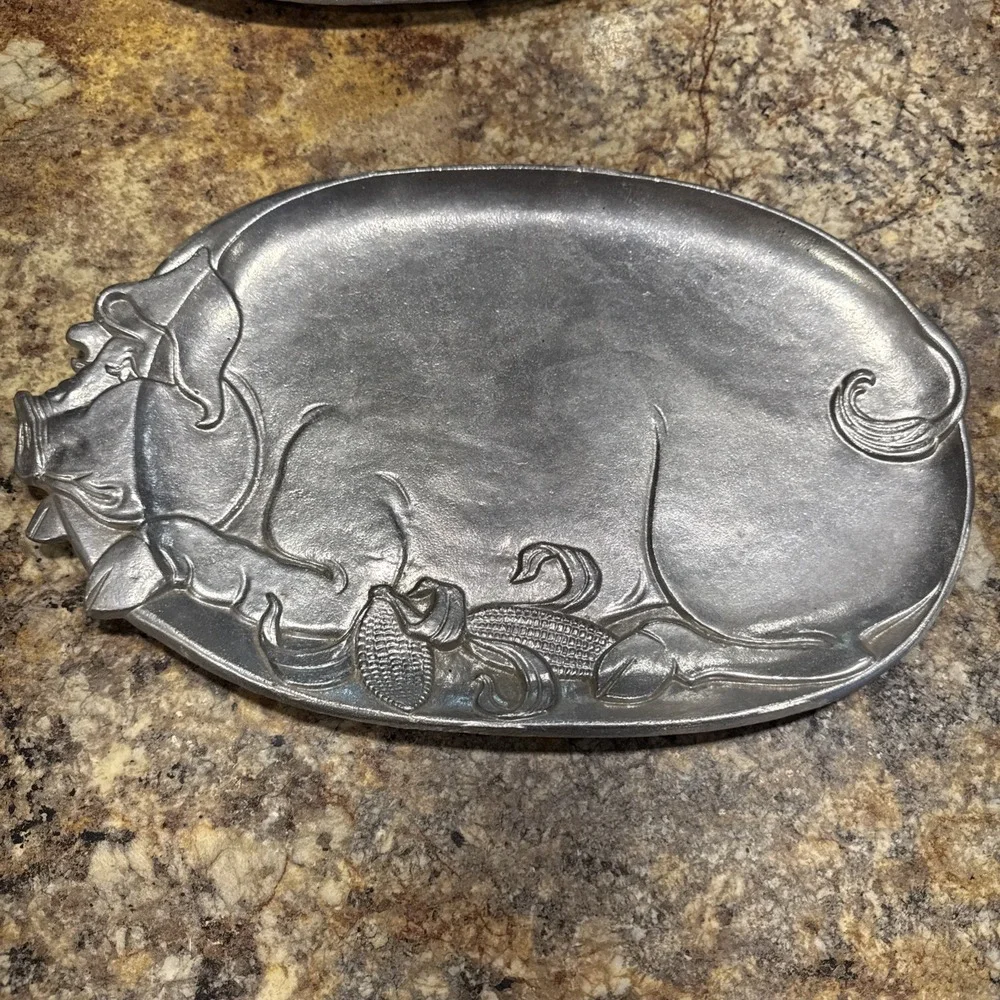 Vintage Sexton 945 Cast Aluminum Pig Serving Platter Tray Farmhouse Decor 16